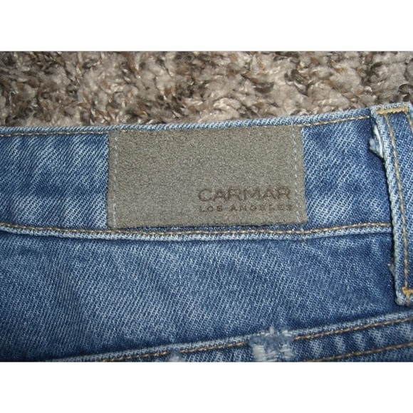 Carmar Los Angeles Jeans LF Destroyed Holes Distressed Button Fly Short Grunge - Picture 4 of 7